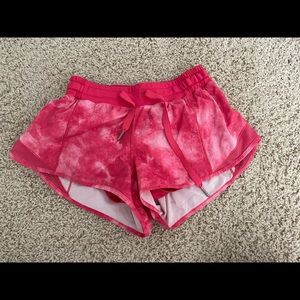 Lululemon pink tie dye hotty hot shorts